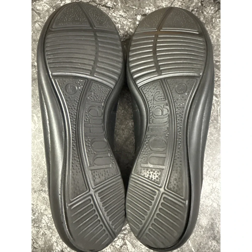 Hotter Womens Emmy Leather Pintuck Bow Ballet Comfort Flats Black Sz 10